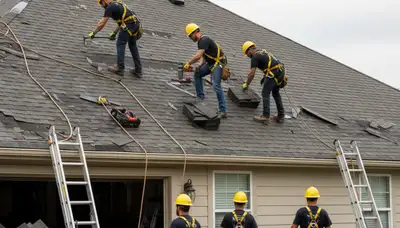 Storm damage cleanup crew removing fallen tree limbs in Cincinnati, OH