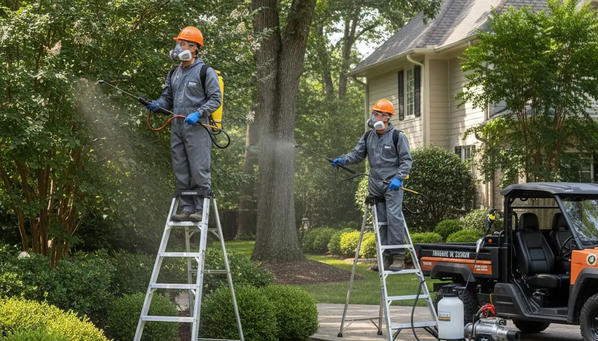 Tick control technician protecting a Cincinnati, OH yard for safer family and pet outdoor spaces