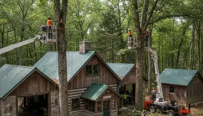 Tree service crew in Cincinnati, OH providing professional tree removal and trimming services