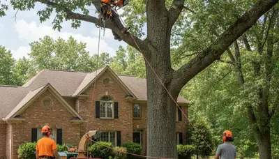 Tree service crew performing professional tree removal in Cincinnati, OH