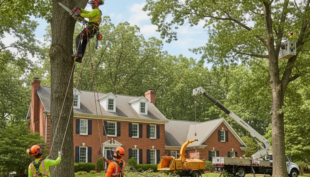 Cincinnati, OH tree service crew removing a tree for safe property protection