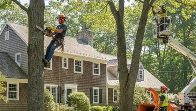 Professional tree removal crew serving Cincinnati, OH for safe tree cutting and cleanup