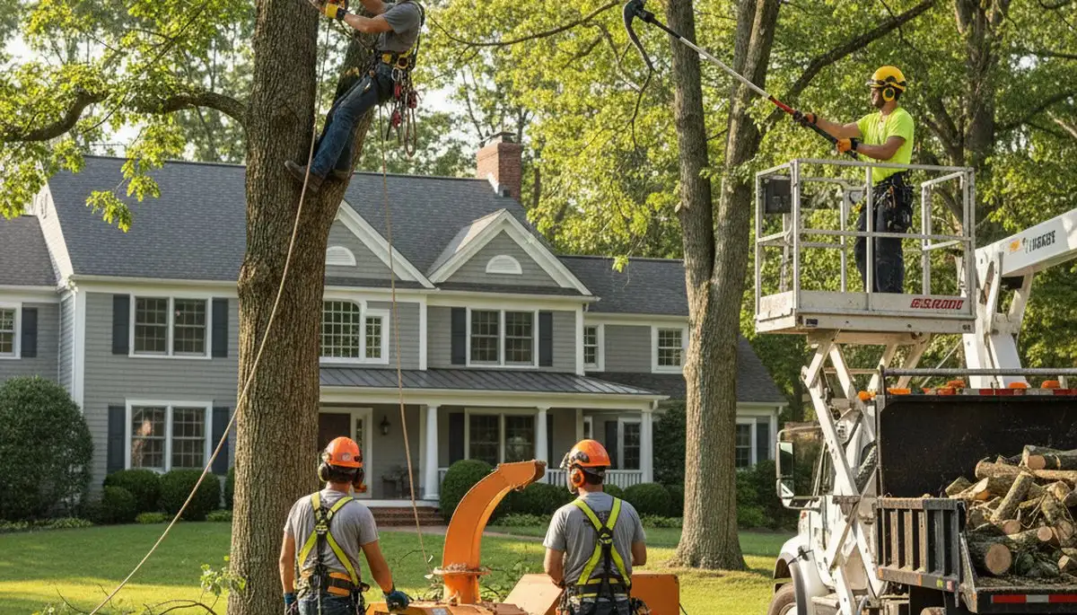 Tree service crew removing a tree in Cincinnati, OH