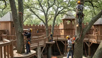 Tree service crew in Cincinnati, OH providing professional tree removal and trimming services
