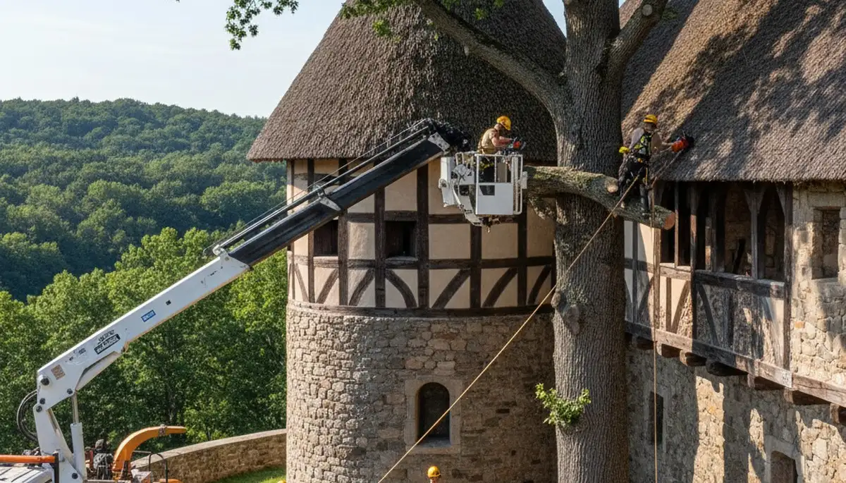 Tree service crew in Cincinnati, OH providing professional tree removal and cleanup