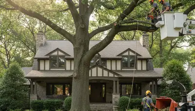 Tree service crew in Cincinnati, OH providing professional tree removal and trimming services