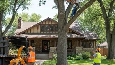 Tree service crew removing a tree in Cincinnati, OH for safe, professional removal