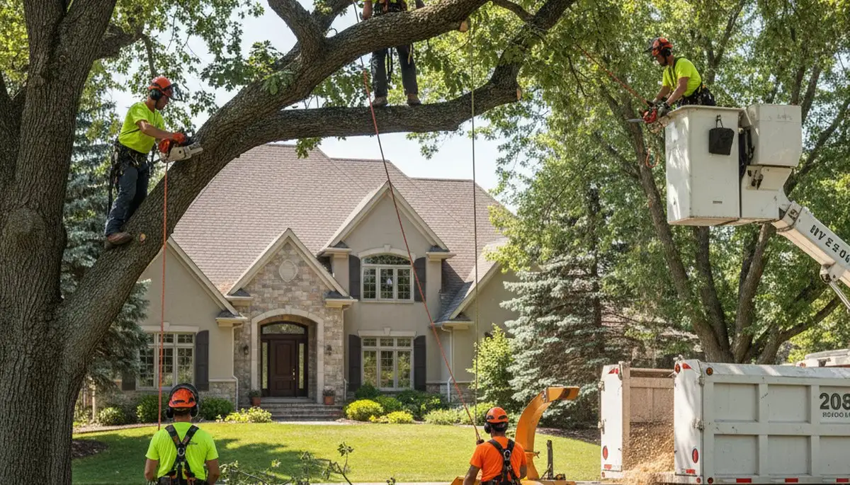 Cincinnati, OH tree service crew removing a tree for safe property clearance