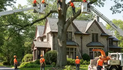 Tree service crew with removal equipment in Cincinnati, OH