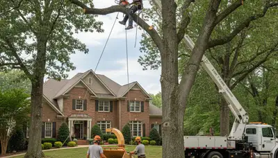 Tree service crew in Cincinnati, OH providing professional tree removal and trimming