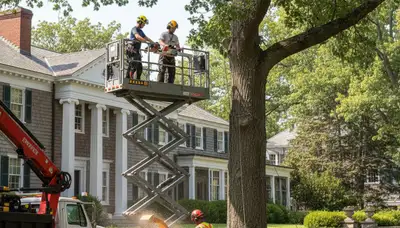 Tree service crew in Cincinnati, OH providing safe tree removal and cleanup for local property owners