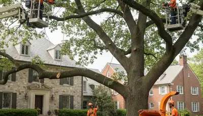 Tree service crew performing professional tree removal in Cincinnati, OH
