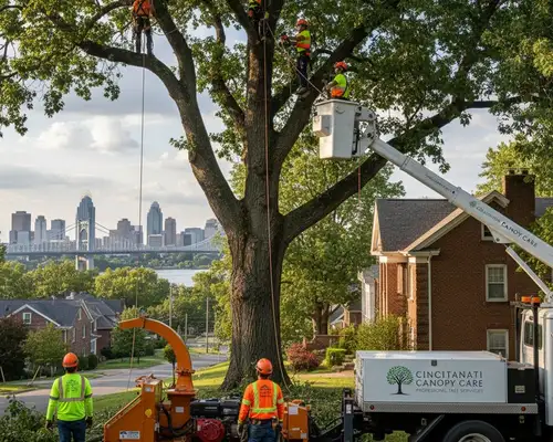 Tree trimming service for Cincinnati, OH homes with established canopy care